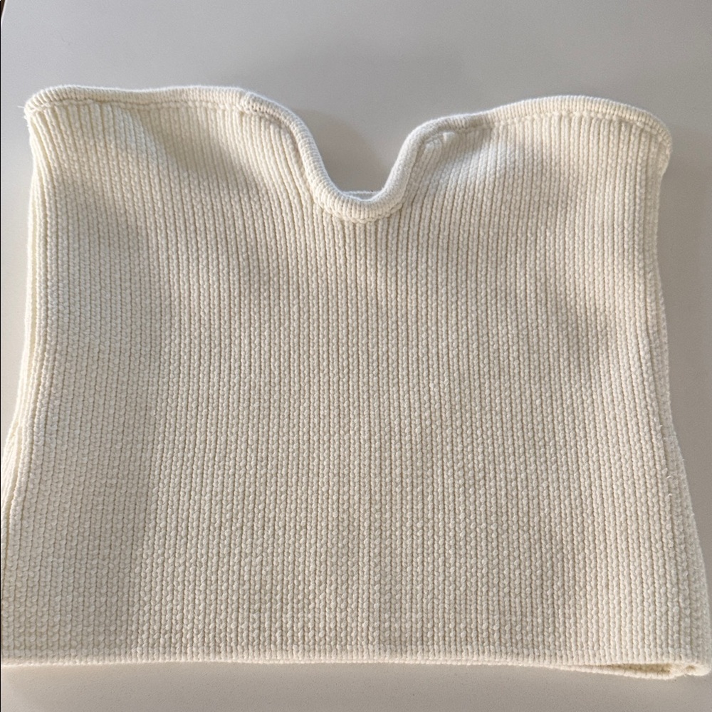 ASTR Cream Knit Tube Top L